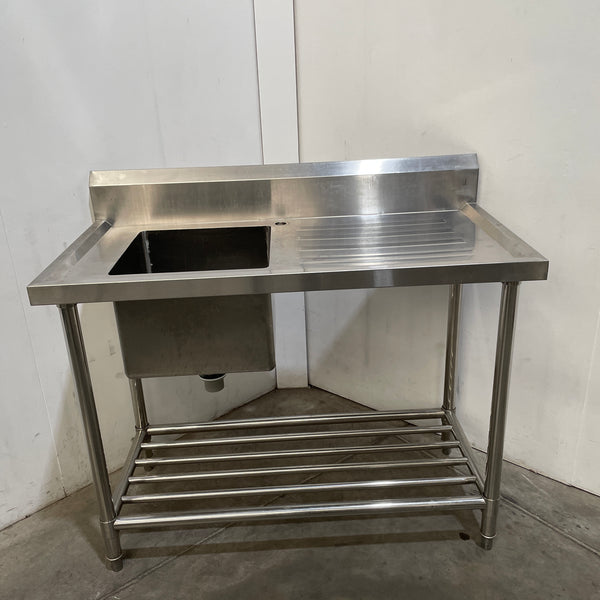 Single Left Sink Bench with Pot Undershelf