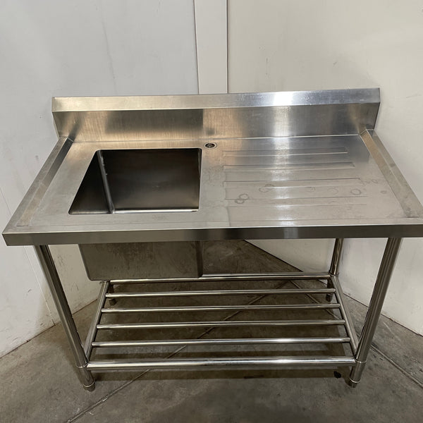Single Left Sink Bench with Pot Undershelf