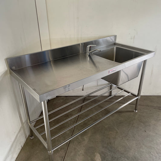 Simply Stainless Stainless Steel Sink Bench with Splashback