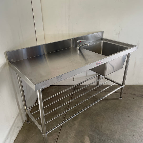 Simply Stainless Stainless Steel Sink Bench with Splashback