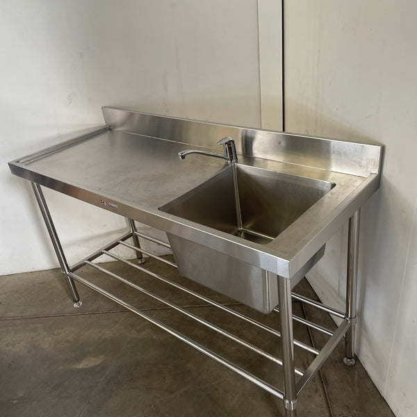 Simply Stainless Stainless Steel Sink Bench with Splashback
