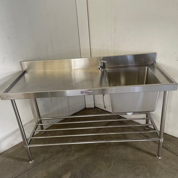 Simply Stainless Stainless Steel Sink Bench with Splashback