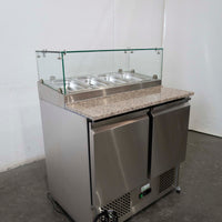 Thermaster GNS900E 2 Door Marble Top Salad Prep Fridge