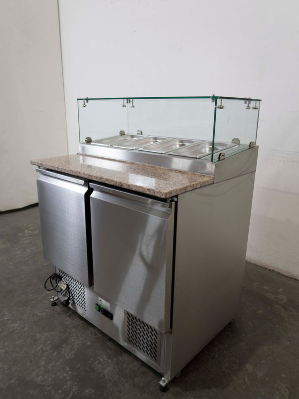Thermaster GNS900E 2 Door Marble Top Salad Prep Fridge