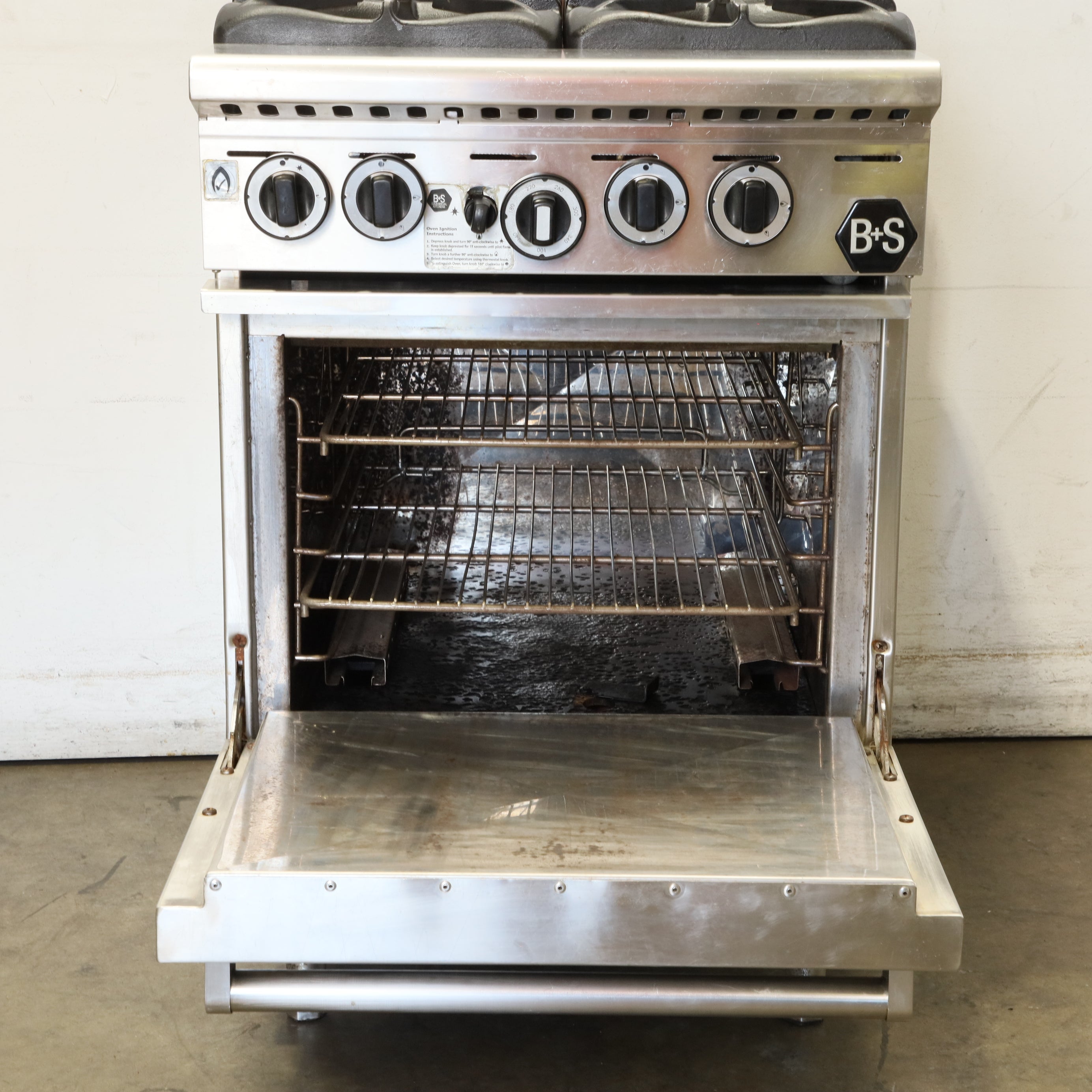 B&S Verro VOV-SB4 4 Burner Range Oven