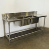 Brayco DSRL2000-1 Stainless Steel Bench with Sinks & Splashback
