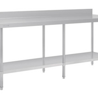 Vogue Stainless Steel Bench with Splashback
