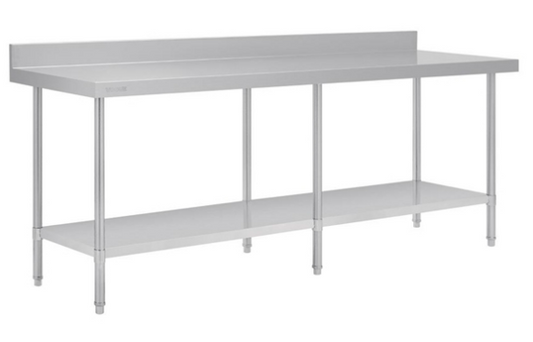 Vogue Stainless Steel Bench with Splashback