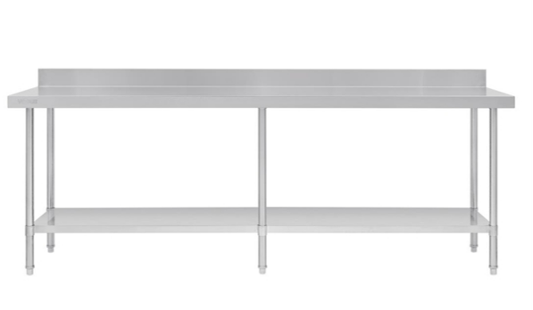 Vogue Stainless Steel Bench with Splashback