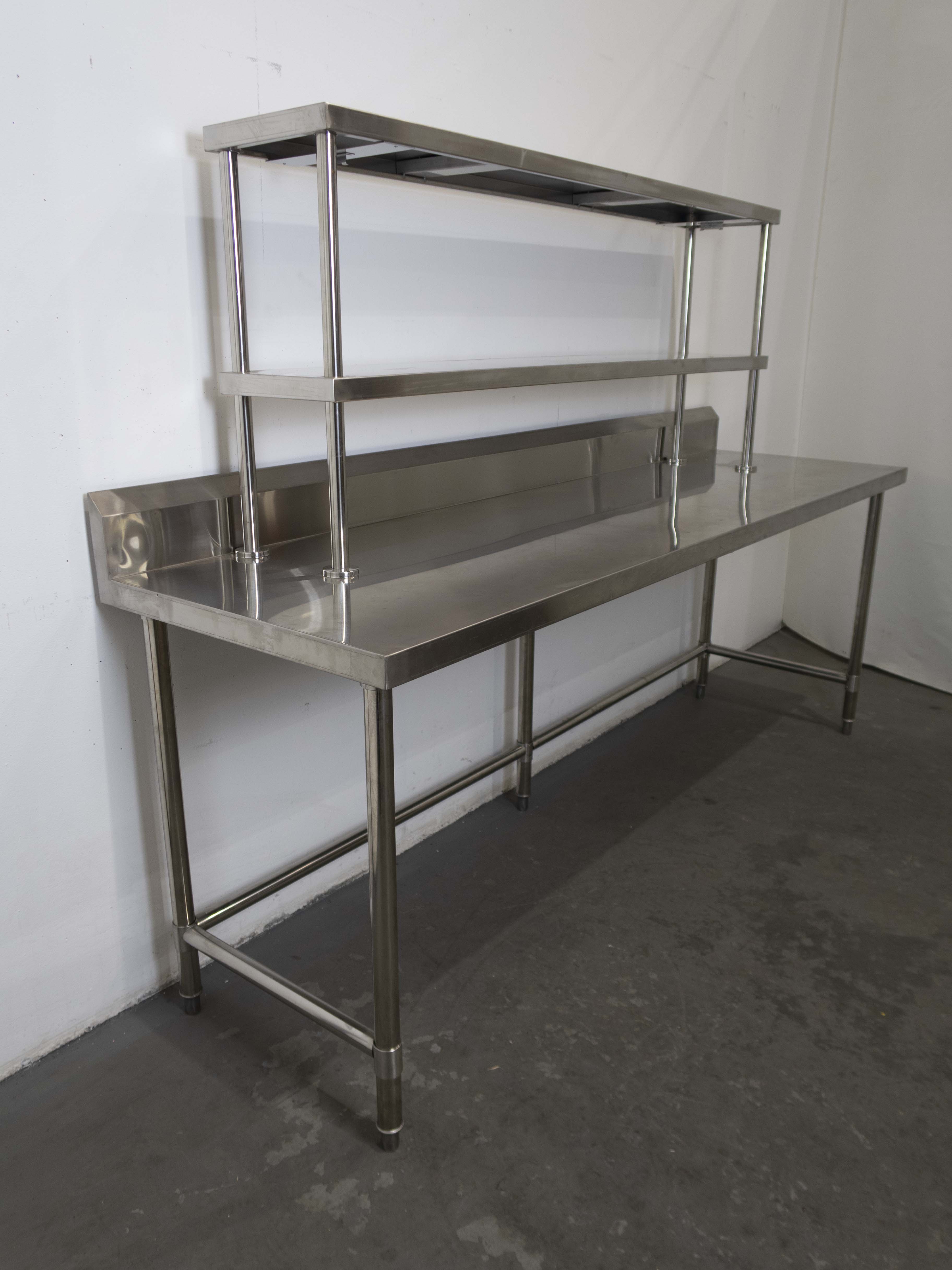 Thumbnail - Stainless Steel Bench with 2 Tier Over Bench Shelving
