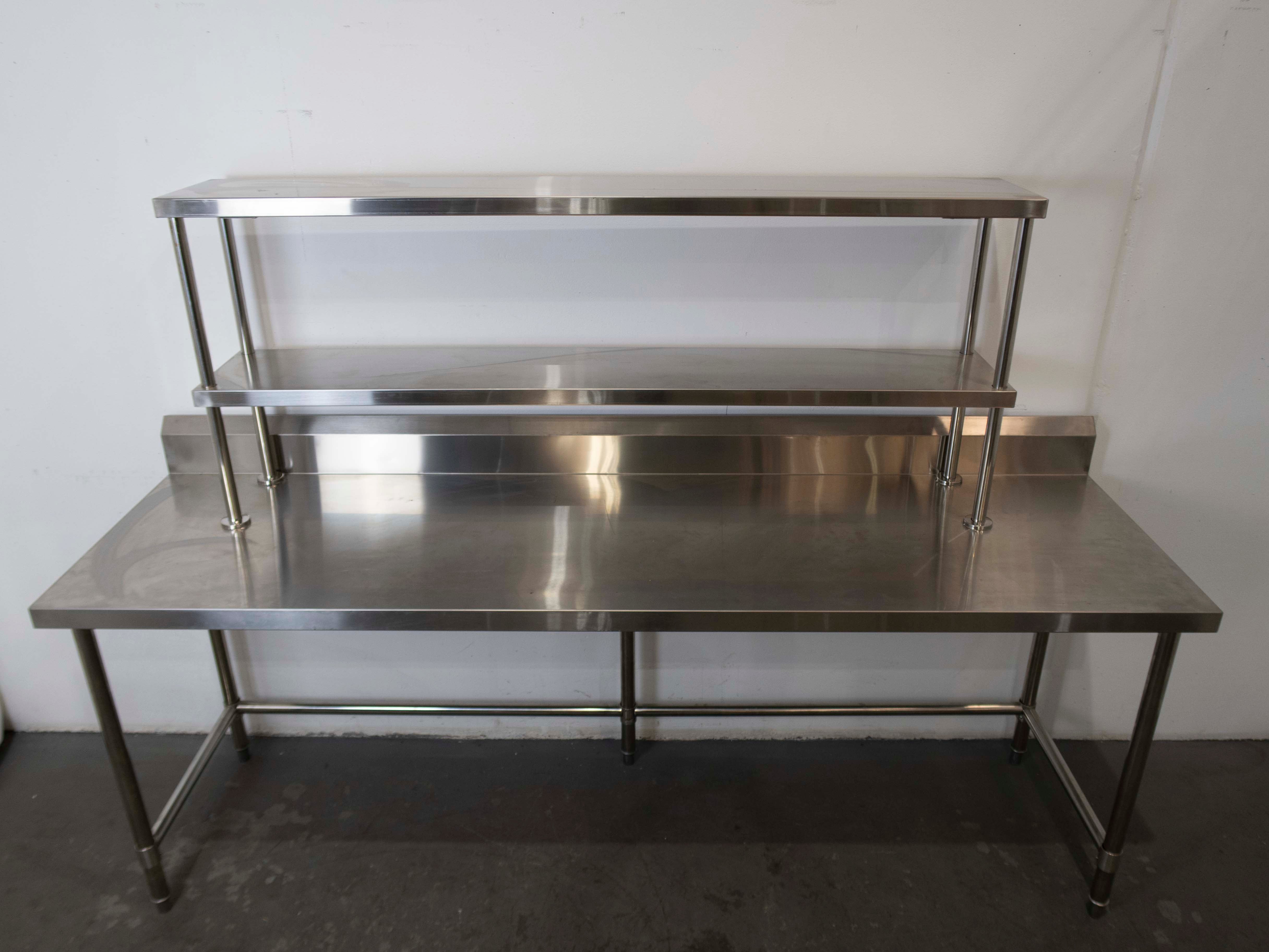 Thumbnail - Stainless Steel Bench with 2 Tier Over Bench Shelving