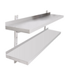Stainless Steel Double Wall Mount Flat Shelf 900m