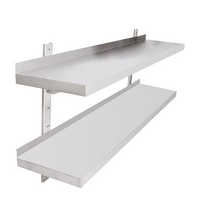 Stainless Steel Double Wall Mount Flat Shelf 900m