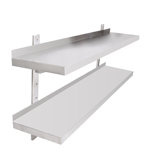 Stainless Steel Double Wall Mount Flat Shelf 900m