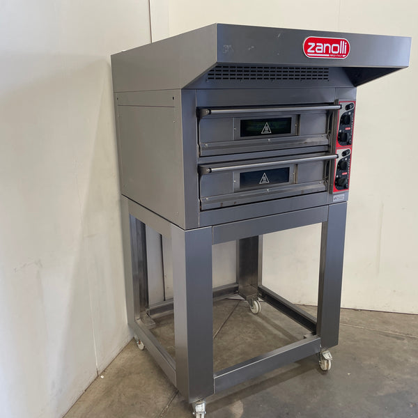 Zanolli Citizen EP 70 4+4/MC Double Deck Pizza Oven with Exhaust Canopy