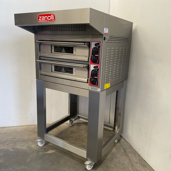 Zanolli Citizen EP 70 4+4/MC Double Deck Pizza Oven with Exhaust Canopy