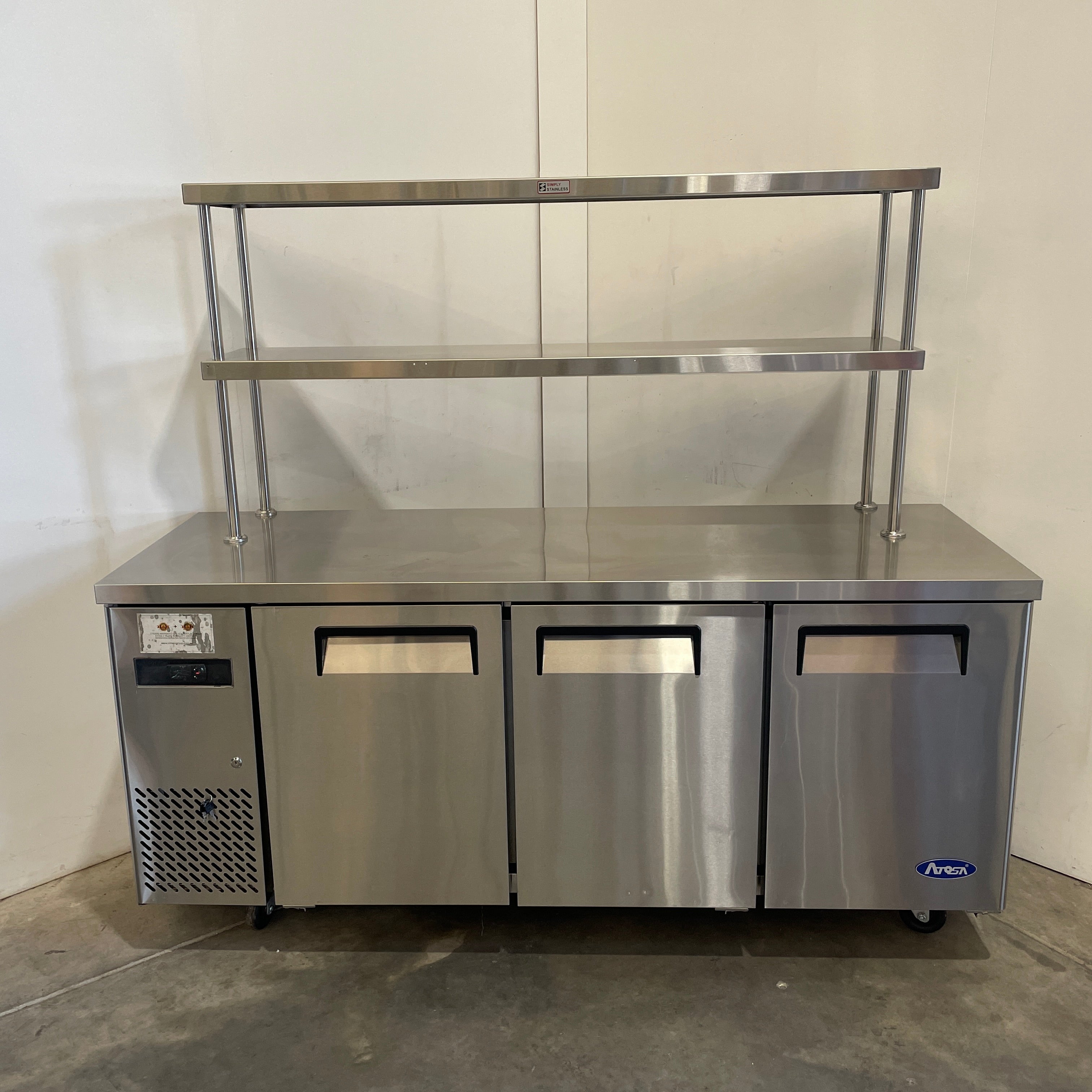 Atosa YPF9040 Under Bench Fridge with Overshelf
