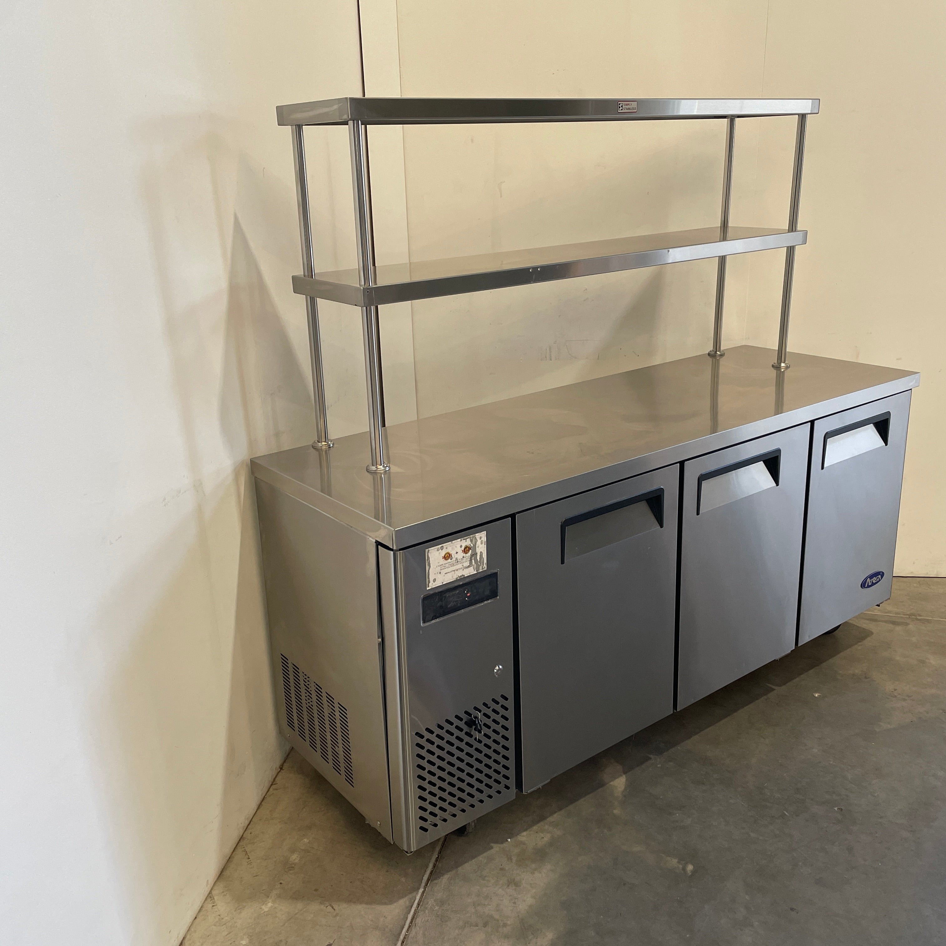Atosa YPF9040 Under Bench Fridge with Overshelf