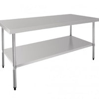 Vogue Stainless Steel Bench with mid shelf