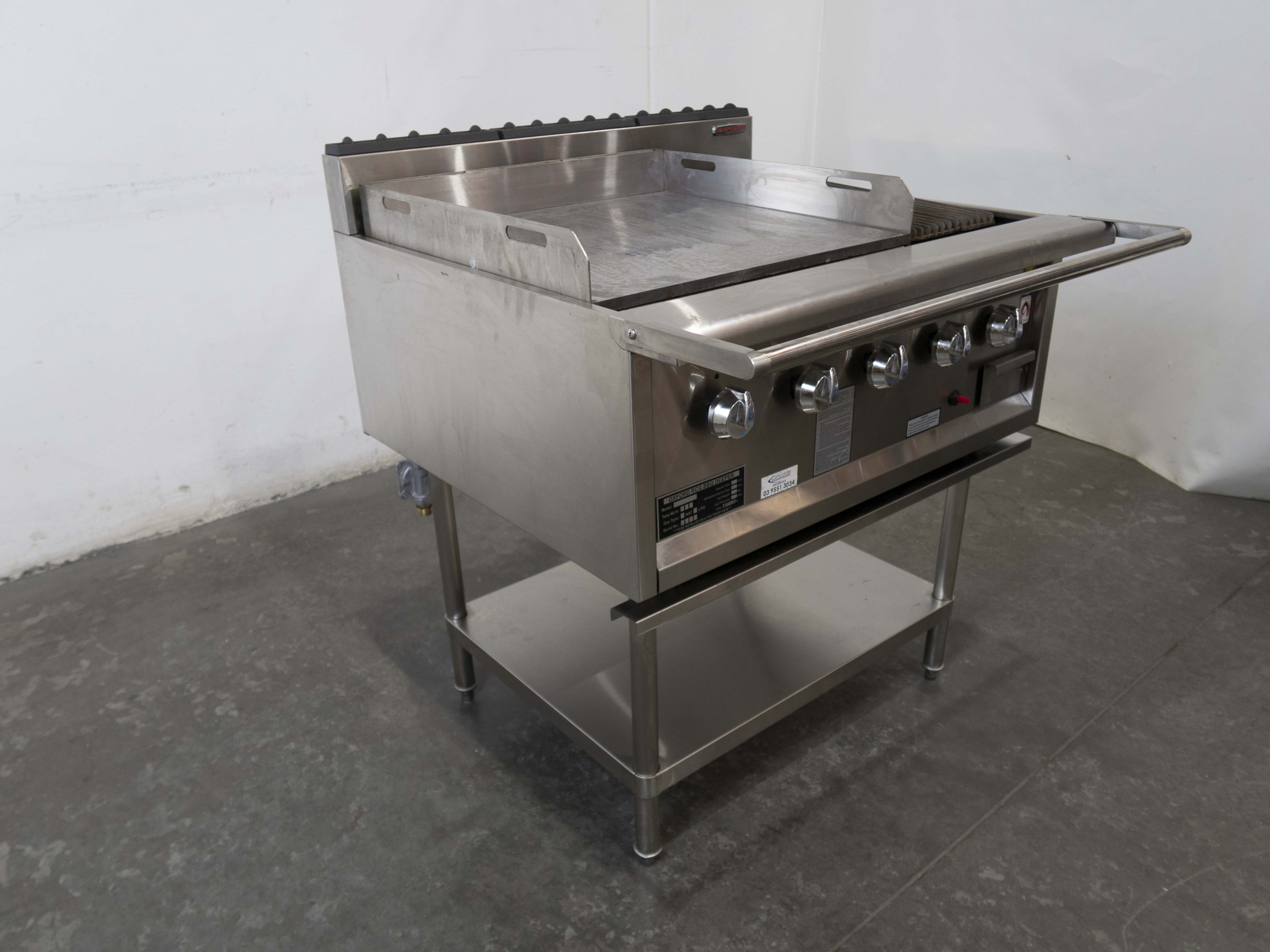 Oxford RCGD05-6H 5 Burner BBQ Chargrill with 600mm Hot Plate