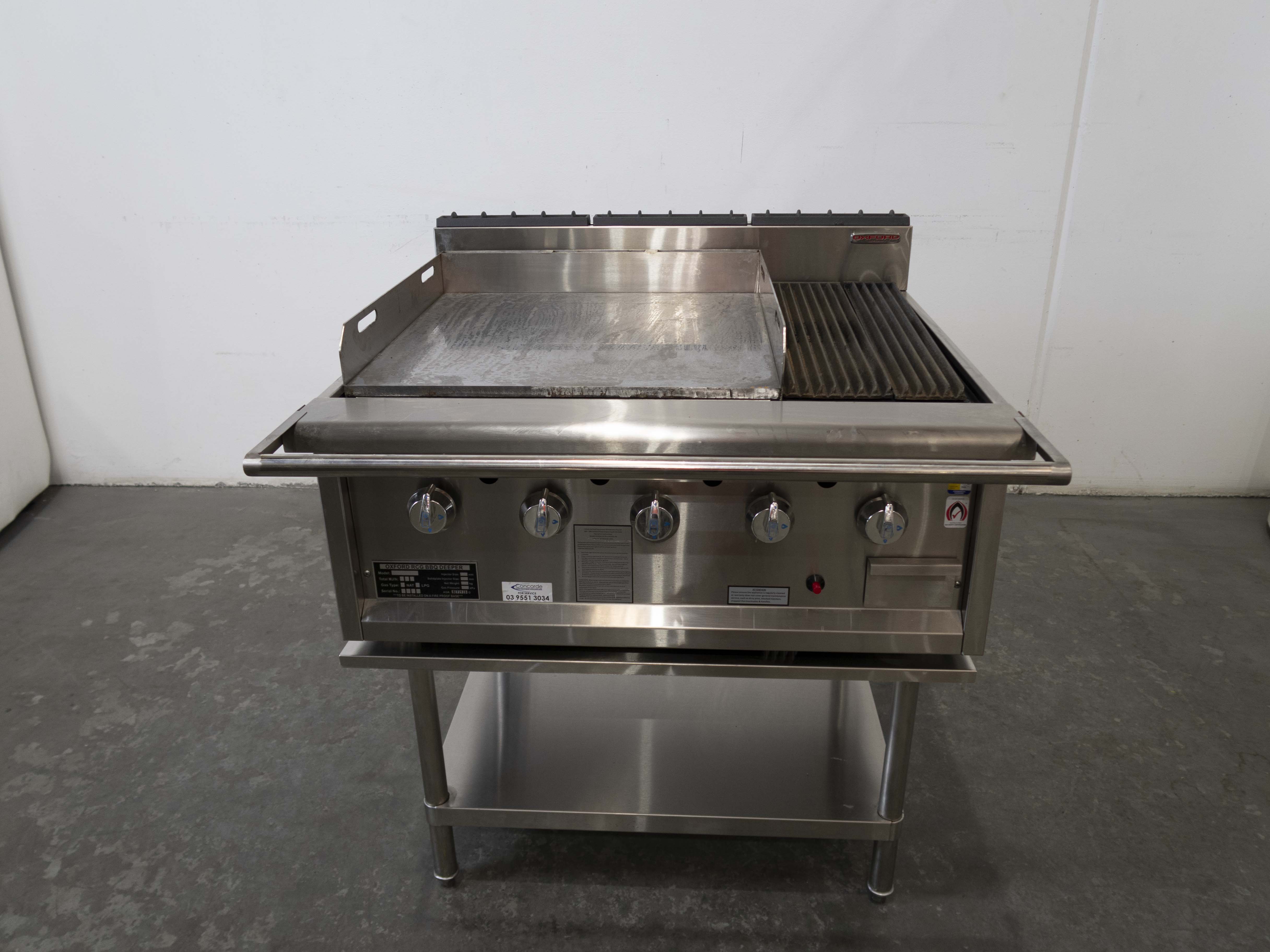 Oxford RCGD05-6H 5 Burner BBQ Chargrill with 600mm Hot Plate