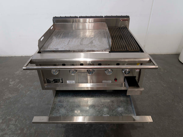 Oxford RCGD05-6H 5 Burner BBQ Chargrill with 600mm Hot Plate
