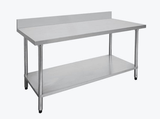 FED 0900-6-WBB Stainless Steel Bench with Splashback