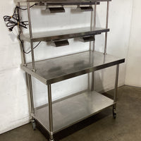 Stainless Steel Bench With Gantry & Heat Lamps