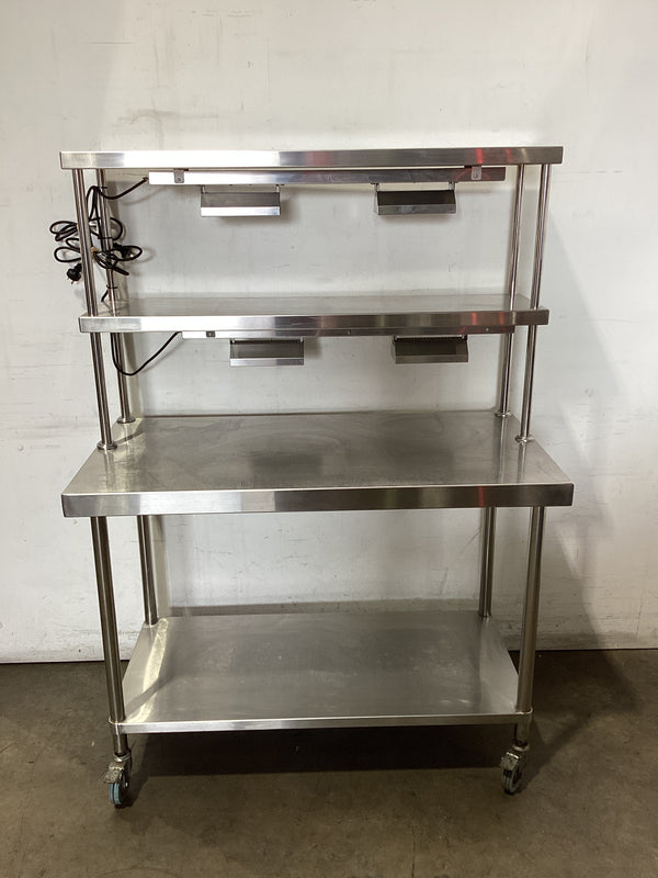 Stainless Steel Bench With Gantry & Heat Lamps
