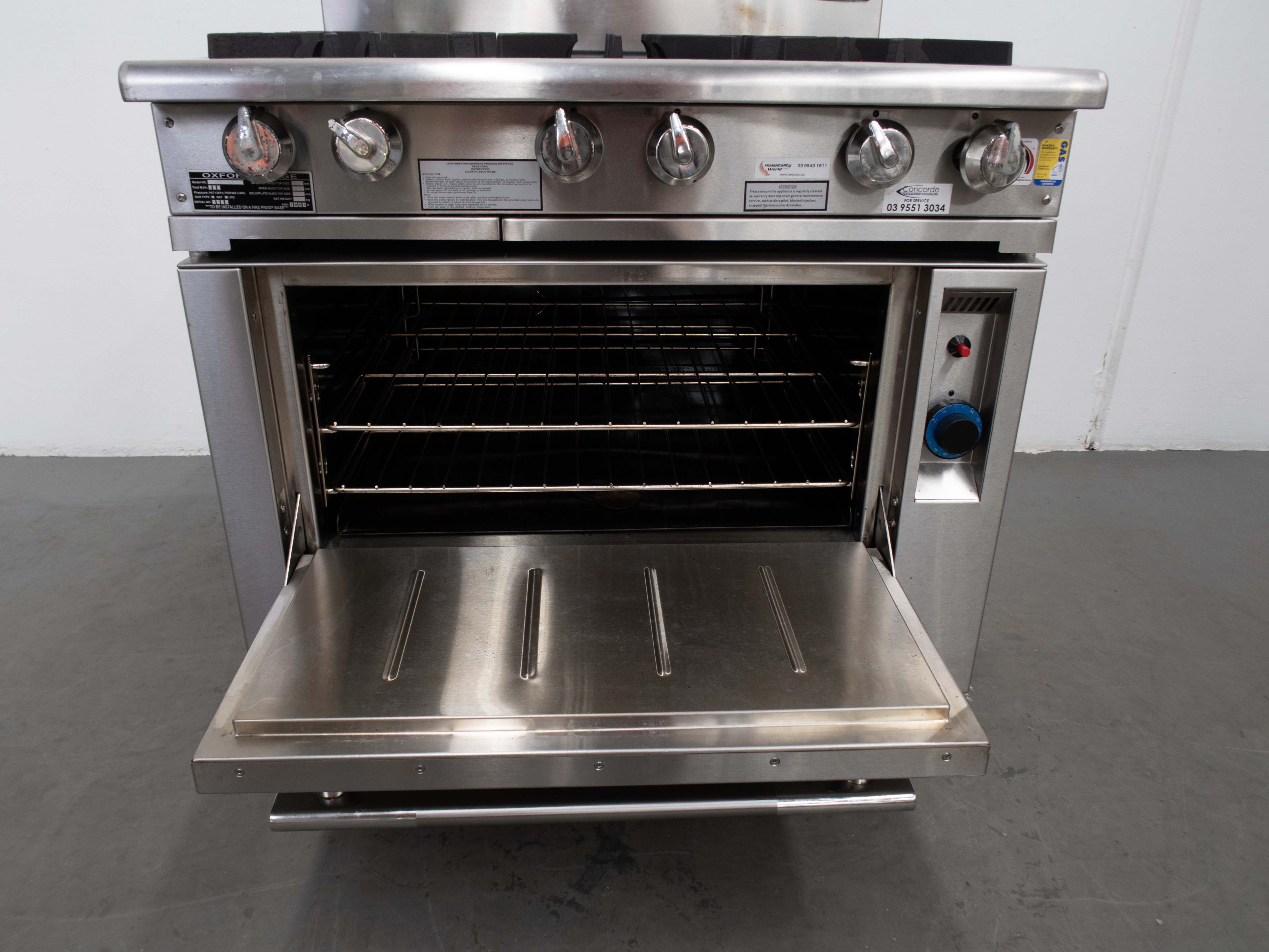 Oxford 6BBT-OV 6 Burner Range Oven