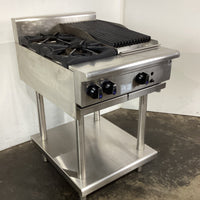 B&S BT-SB2-CBR3 2 Burner Cooktop + Char Grill