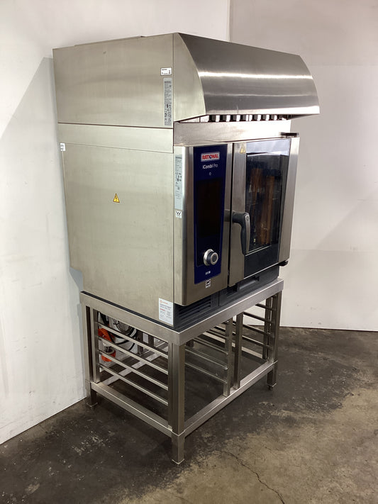 Rational LM100BE Combi Oven with Stand + Exhaust Hood Canopy