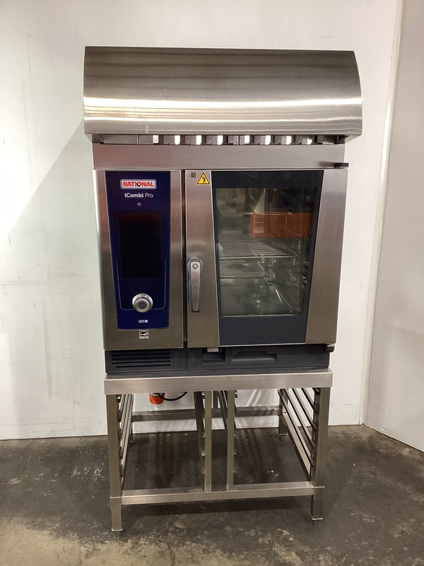 Rational LM100BE Combi Oven with Stand + Exhaust Hood Canopy