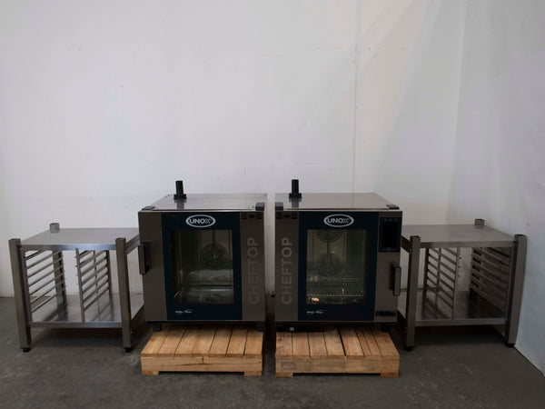 Unox XEVC-0711-EPRM Combi Oven + XEVC-0711-CLM Slowtop Oven with Stands
