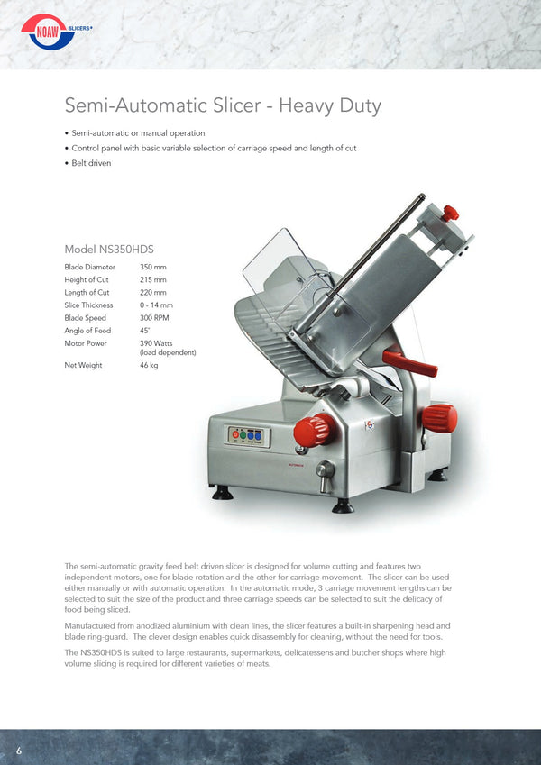 Noaw NS350HDS - Semi-Automatic Slicer