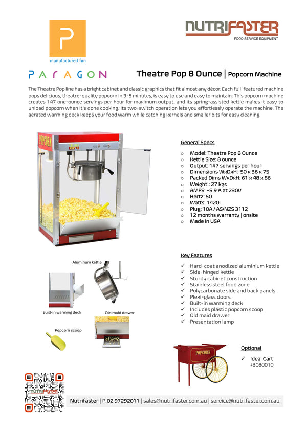 Paragon 8oz Theatre Pop - Popcorn Machine
