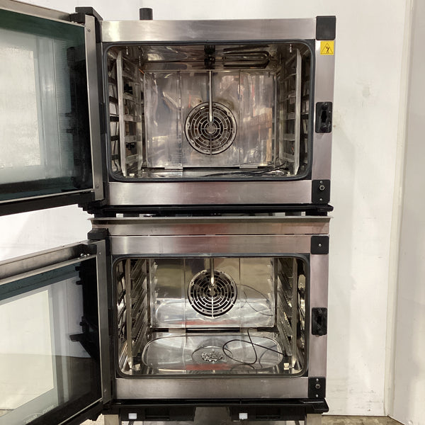 2x Unox Cheftop XEVC-0511-EPRM Combi Ovens + Stand