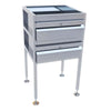 3Monkeez AB-2DRAW-L - Lockable Freestanding Stainless Steel Drawer Unit