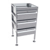 3Monkeez AB-3DRAW-L - Lockable Freestanding Stainless Steel Drawer Unit