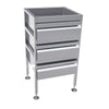 3Monkeez AB-3DRAW - Freestanding Stainless Steel Drawer Unit