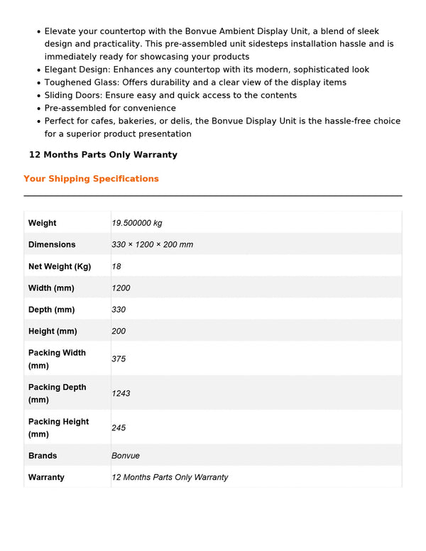 Bonvue AD1-1200 - Ambient Display