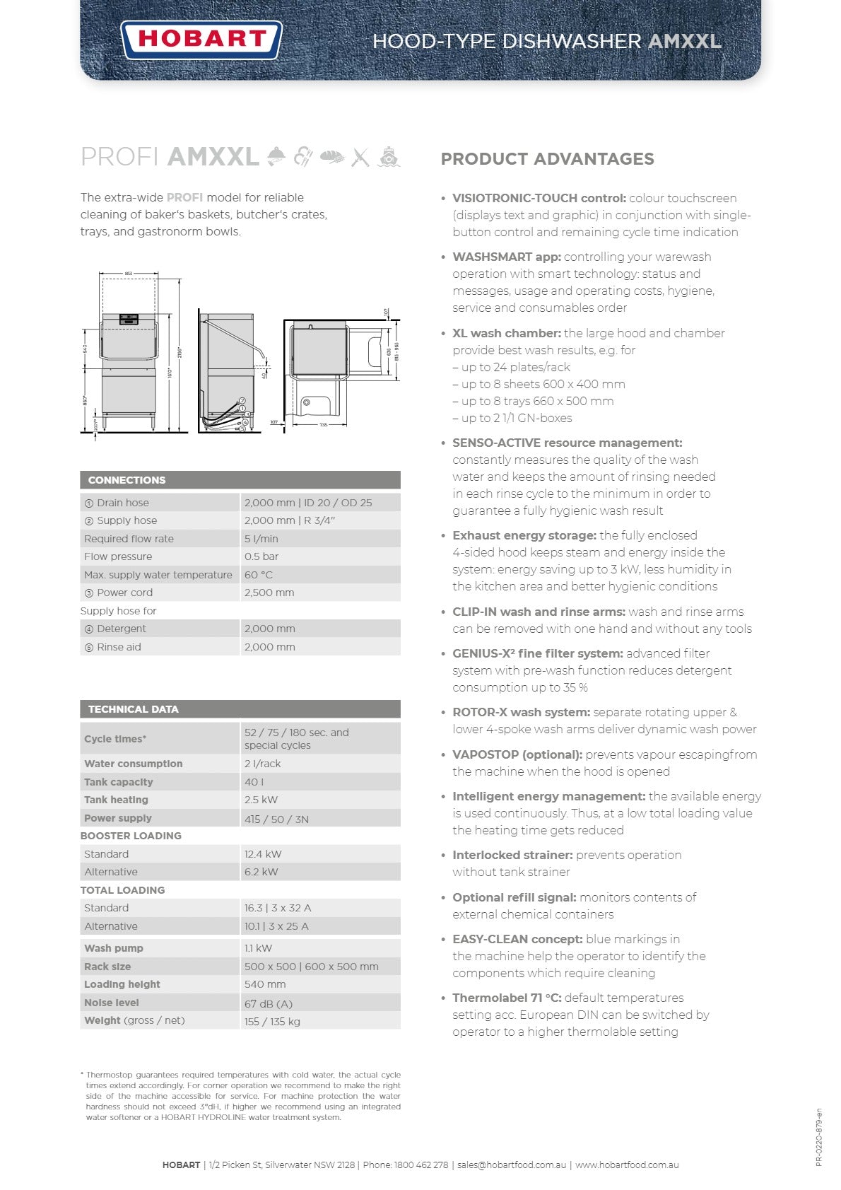 Hobart Profi AMXXL-V - Pass Through Dishwasher