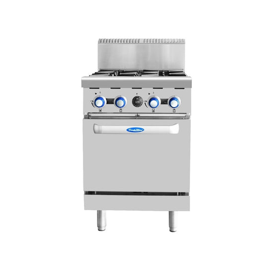 Cookrite AT80G4B-O 4 Burner Cooktop + Oven