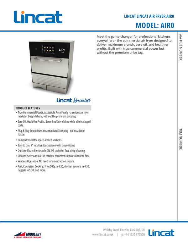 Lincat AIR0 - Air Fryer