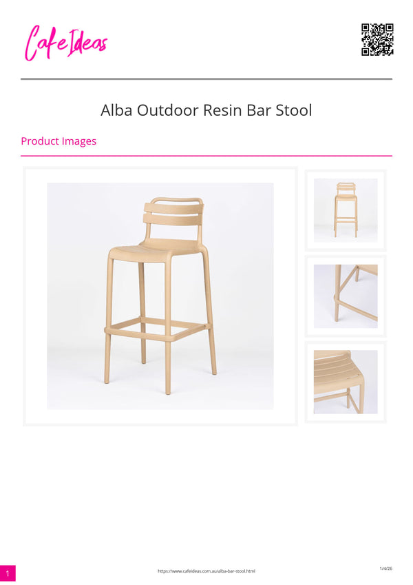 Alba Outdoor Resin Bar Stool