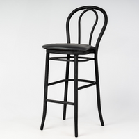 Aluminium Bentwood Stackable Bar Stool - Black