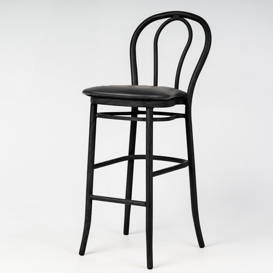 Aluminium Bentwood Stackable Bar Stool - Black