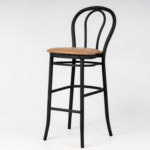 Aluminium Bentwood Stackable Bar Stool - Black