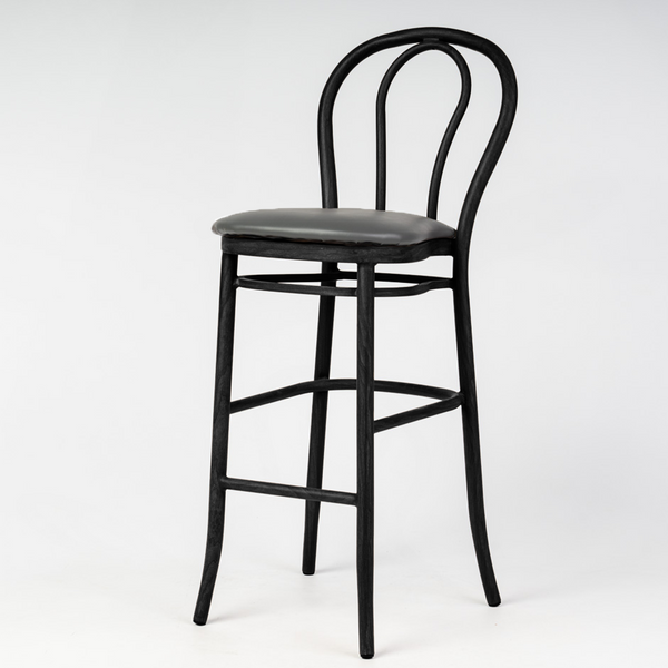 Aluminium Bentwood Stackable Bar Stool - Black
