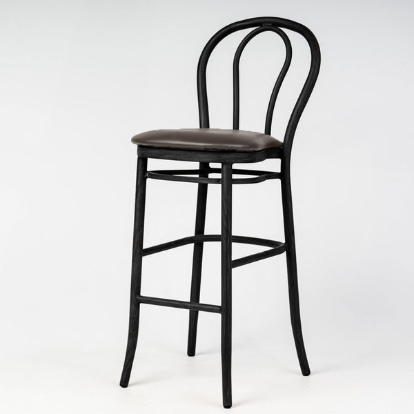 Aluminium Bentwood Stackable Bar Stool - Black